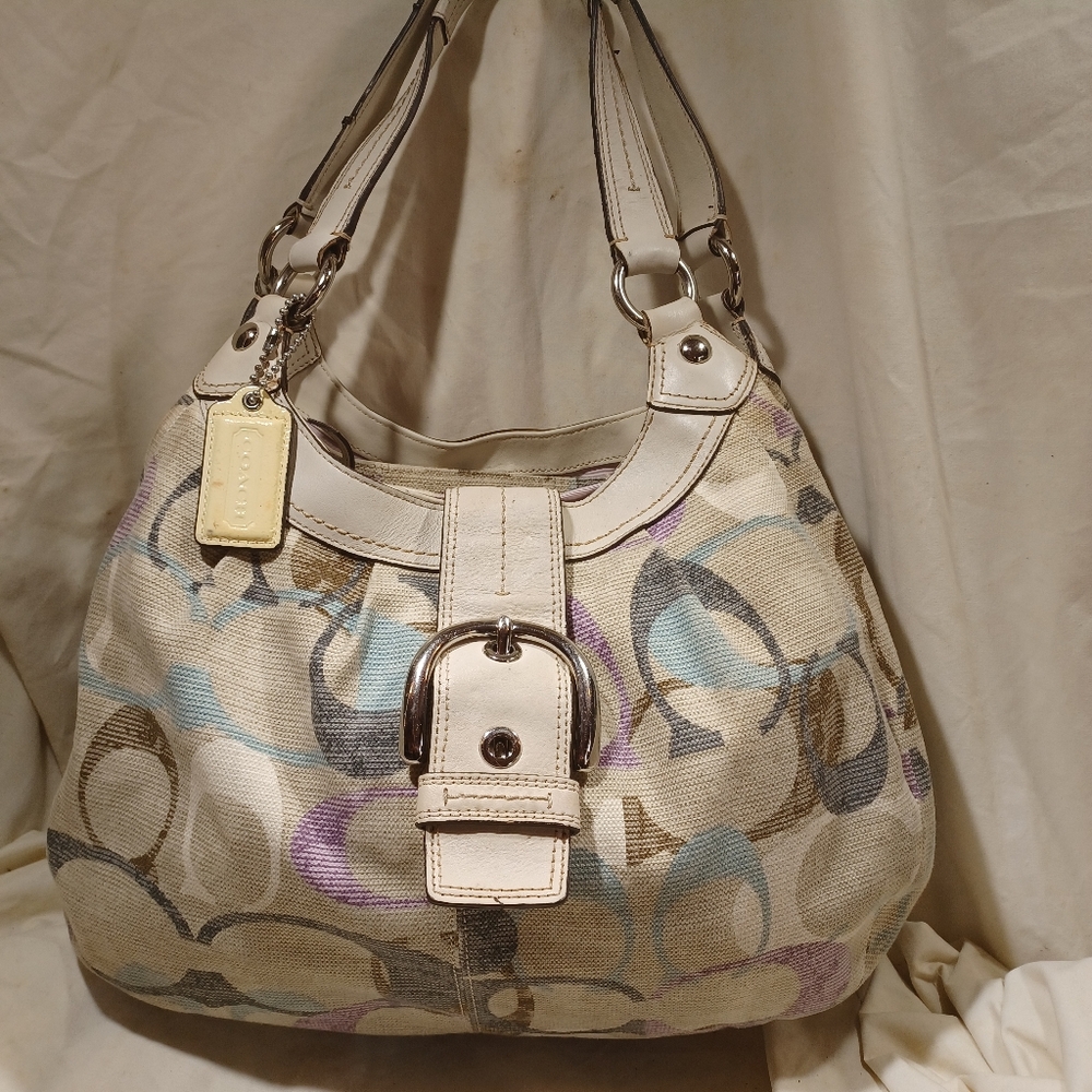 Vintage Coach Soho Lynn Multicolor Optic Art Hobo